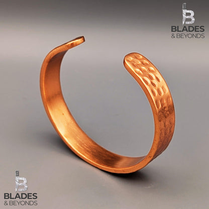 Handmade Hammered Copper Cuff Bracelet: Rugged Antique-Inspired Design 
