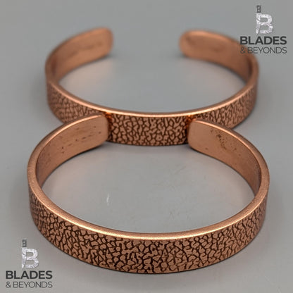 Handmade Cloud Embossed Copper Bracelet: Unisex Wellness Cuff 