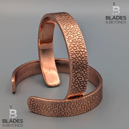 Handmade Cloud Embossed Copper Bracelet: Unisex Wellness Cuff 