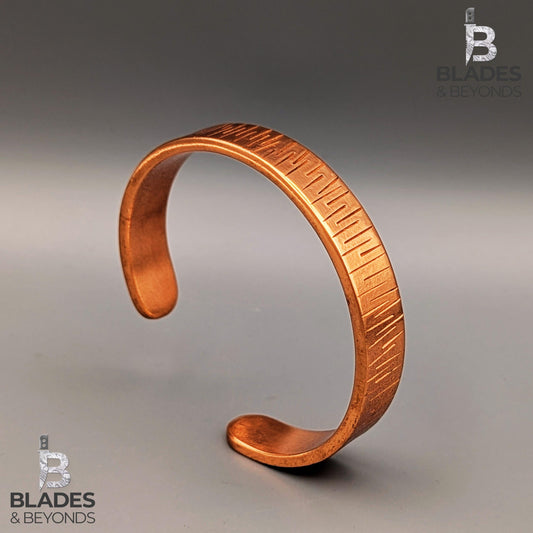 Handmade Thick Copper Cuff Bracelet for Men – Textured Rustic Bracelet – 100% Pure Copper Bangle – Viking Jewelry – Unique Gift for Him 