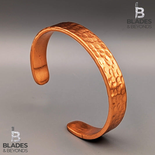 Handmade Hammered Copper Cuff Bracelet: Rugged Antique-Inspired Design 