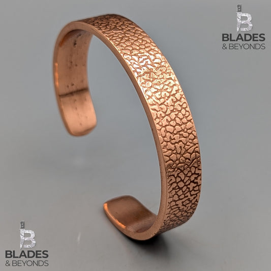 Handmade Cloud Embossed Copper Bracelet: Unisex Wellness Cuff 