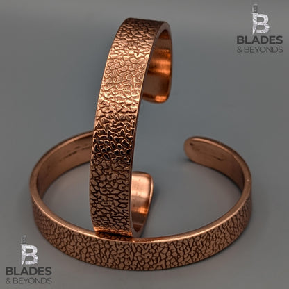 Handmade Cloud Embossed Copper Bracelet: Unisex Wellness Cuff 