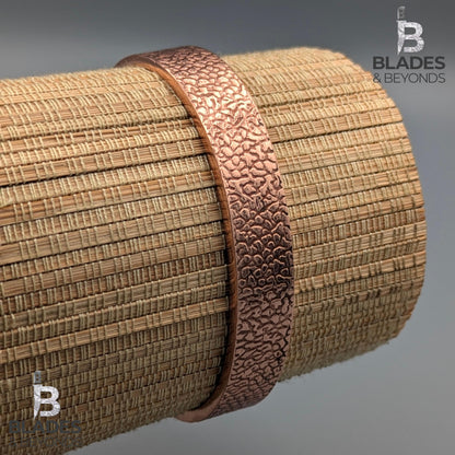 Handmade Cloud Embossed Copper Bracelet: Unisex Wellness Cuff 