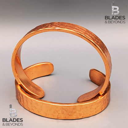 Handmade Hammered Copper Cuff Bracelet: Rugged Antique-Inspired Design 